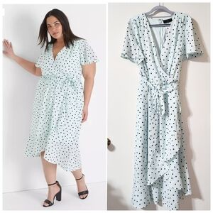 Lane Bryant flutter surplice dress sz 18